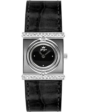 Yonger & Bresson And Dial Diamonds Watch Leather - Black