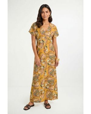Wallis Paisley Tie Back Maxi Dress - Metallic