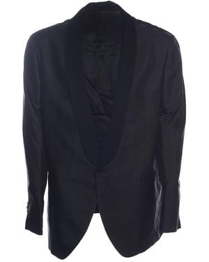 Hackett Goemet Velvet Shawl Cl Jacket - Blue