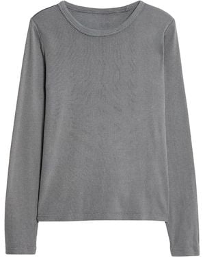 Secret Label Ribbed Long Sleeve Top - Grey