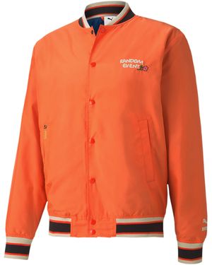 PUMA X Randomevent Bomber Graphic Logo Jacket 596661 40 Textile - Orange
