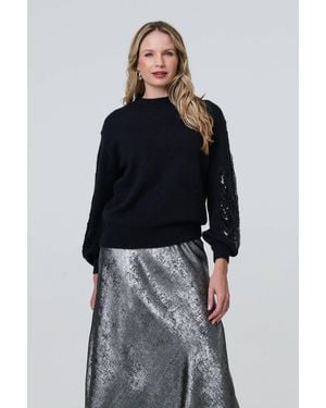 Izabel London Sequin Embellished Relaxed Jumper - Blue