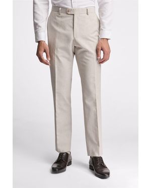 Ted Baker Flat Fronted Slim Fit Suit Trousers - Grey