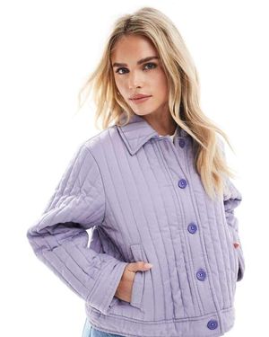 ASOS Design Washed Quilted Shacket - Purple
