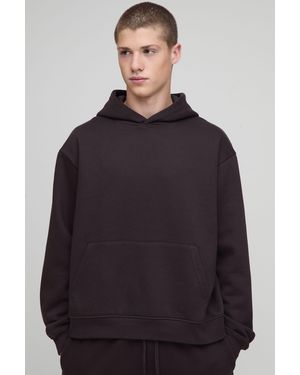 BoohooMAN Basic Oversized Boxy Hoodie - Blue