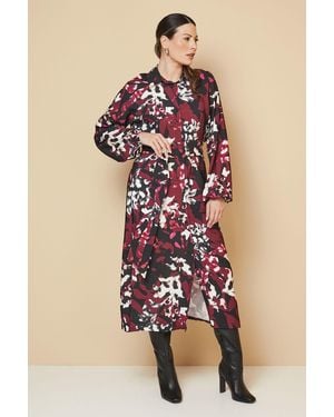 Wallis Floral Mix Print D Ring Shirt Dress - Pink