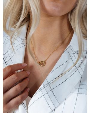 SVNX Double Hoop Roman Numeral Necklace - White