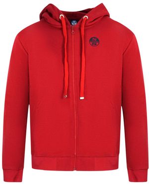 North Sails Logo Zip Hoodie Cotton - Red