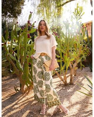 Blue Vanilla Crochet Batwing Oversized Top - Metallic