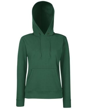 Fruit Of The Loom Ladies Lady Fit Hooded Sweatshirt Hoodie - Green