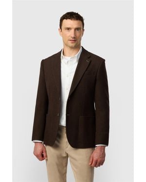 Ted Baker Single Breasted Long Sleeve Two Button Collared Tailored Suit Jacket - Black
