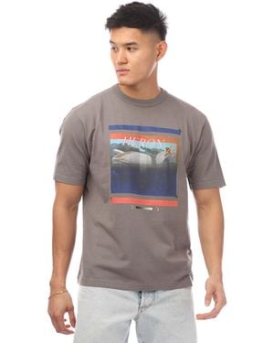 Heron Preston T-shirt Misprinted Heron In Grijs