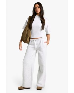 Boohoo Corset T-Shirt And Jogger Tracksuit - White