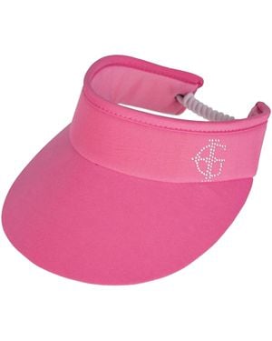 Island Green Ladies Diamante Logo Golf Sun Visor - Pink