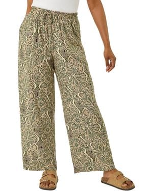 Roman Petite Paisley Print Wide Leg Trouser - Multicolour