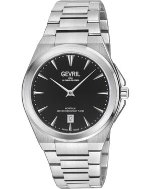 Gevril Montauk 'S316L Stainless Steel Case, Dial, 316L Bracelet Watch - Grey