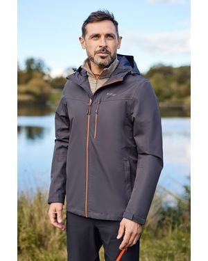 Mountain Warehouse 'Brisk Extreme' Jacket With Multiple Pockets Mesh Lined Waterproof Coat - Grey