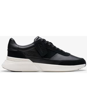 Clarks Craft Pace Leather Trainers - Black