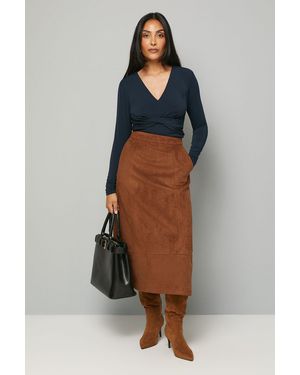 Wallis Petite Jersey Twist Front Top - Blue