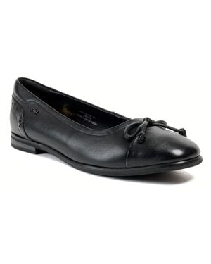Pod Priya Leather Flats - Black