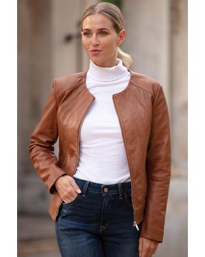 Ashwood Leather 'Aliona' Real Fashion Jacket Coat - Natural