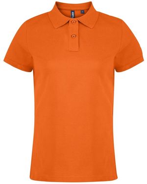 Asquith & Fox Ladies Plain Short Sleeve Polo Shirt - Orange