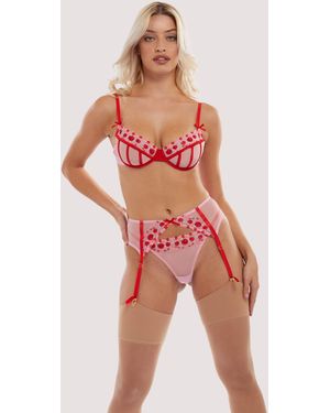 squish. Charli Embroide Suspender Belt - Red