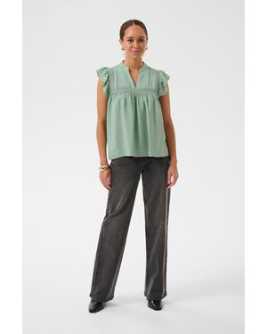 Kaffe Blouse Met Korte Mouwen Kacarrie Blouse Met Korte Mouwen Regular Fit - Groen