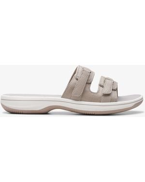 Clarks Brinkley Piper Light Taupe Sandals - White