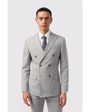 Antique Rogue Double Breasted Long Sleeve Six Button Slim Fit Suit Jacket - Grey