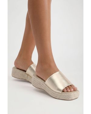 Boohoo Espadrille Mule Wedges - Metallic