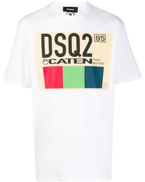 DSquared² Dsq2 95 Caten Logo T-Shirt Cotton - White