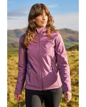 Mountain Warehouse 'Exodus' Softshell Jacket With Multiple Pockets Water Resistant Coat - Pink
