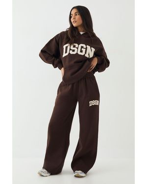 DSGN Studio Cord Applique Straight Leg Jogger - Black