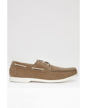 Threadbare Faux Suede Boat Shoes - Brown