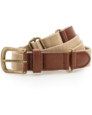 Asquith & Fox Faux Leather And Canvas Belt - Brown