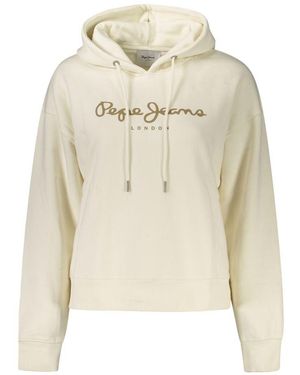 Pepe Jeans Logo Pullover Hoodie - Natural