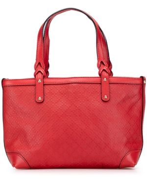 Gucci Tote Bag Leather Handles - Red