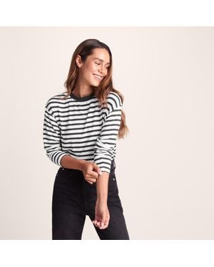 TOG24 Kitty Long Sleeve Tshirt Washed Stripe - Black