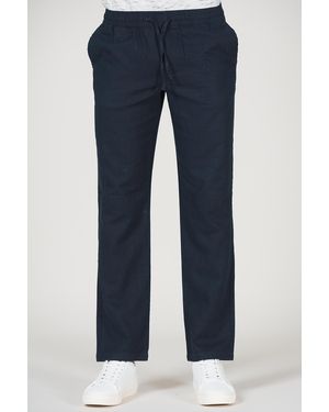 Tokyo Laundry 'Renn' Linen Blend Straight Leg Trousers - Blue