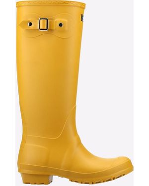Cotswold Sandringham Pvc Mosterdgele Regenlaarzen - Zwart