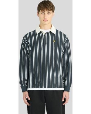 Lyle & Scott Vertical Stripe Rugby Shirt - Blue