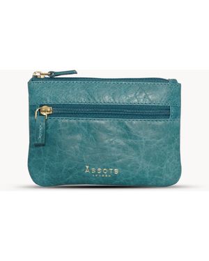 Assots London Mary' Soft Small Leather Coin Purse - Blue