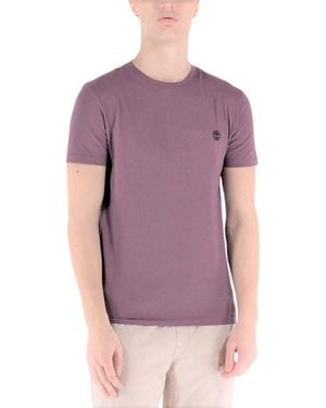 Timberland T Shirt Crew Neck Short Sleeve Summer Cotton Tee Casual Top - Purple
