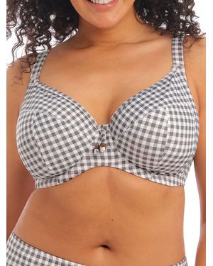 Elomi Checkmate Plunge Bikini Top - Grey