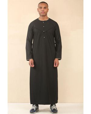 Thobez Omani Eid Thobe Saudi Emirati Jubba Robe - Black