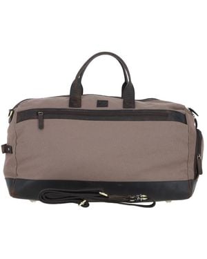 Fenland Sheepskin Exquisite Real Leather X Canvas Holdall - Brown