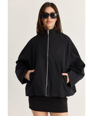 Bianco Lucci Trench Coat - Black