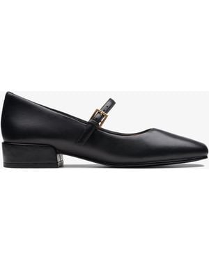 Clarks Seren 30 Buckle Leather Shoes - Black