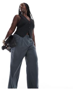 Vero Moda Rita Tailored Wide Leg Dad Trousers - Blue